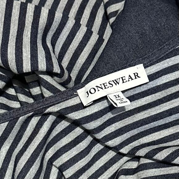 Jones Wear Open Front Cardigan Vest Womens 3X Navy Blue Draped Tunic Pockets - Picture 6 of 6